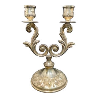 Vintage Hazorfim Sterling Silver .925 Jewish Candle Holder Candelabra For Sale