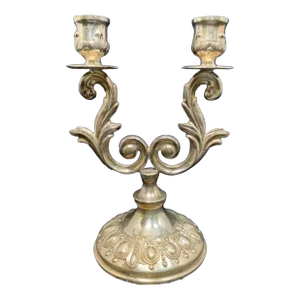 Vintage Hazorfim Sterling Silver .925 Jewish Candle Holder Candelabra