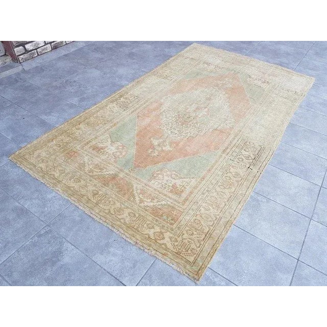 1960s Floral Oushak Vintage Area Rug For Sale - Image 9 of 11