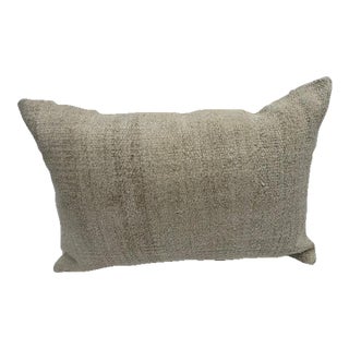 Turkish Hemp Pillow Cushion Natural Beige Pillow Cushion Cover 16" x 24" For Sale