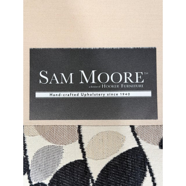 Sam Moore Upholstered Wingback Lounge Chair in Botanical Leaf Fabric For Sale - Image 9 of 11