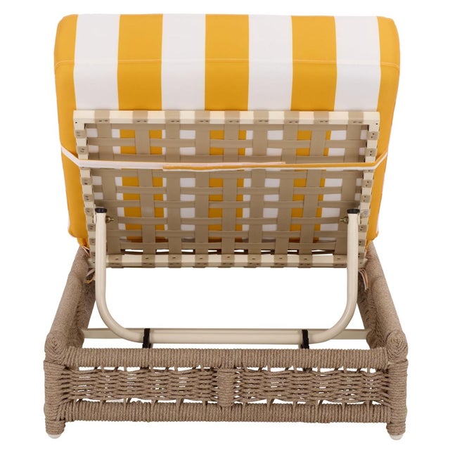 Callan Chaise Lounge, Heather Tan/Yellow Stripe For Sale - Image 12 of 12