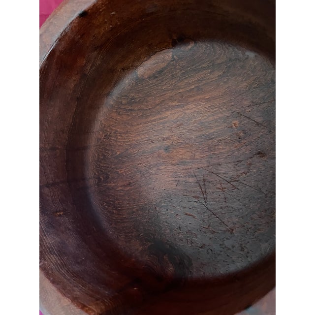 1960s Mid Century Modern Large Old Growth Teak Bowl For Sale - Image 5 of 7