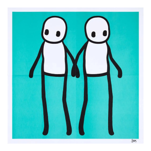 Stik, Holding Hands Signed (Teal), 2020