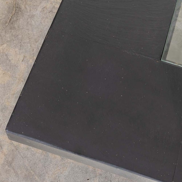 1970s Large French Black Slate and Glass Coffee Table For Sale - Image 10 of 14
