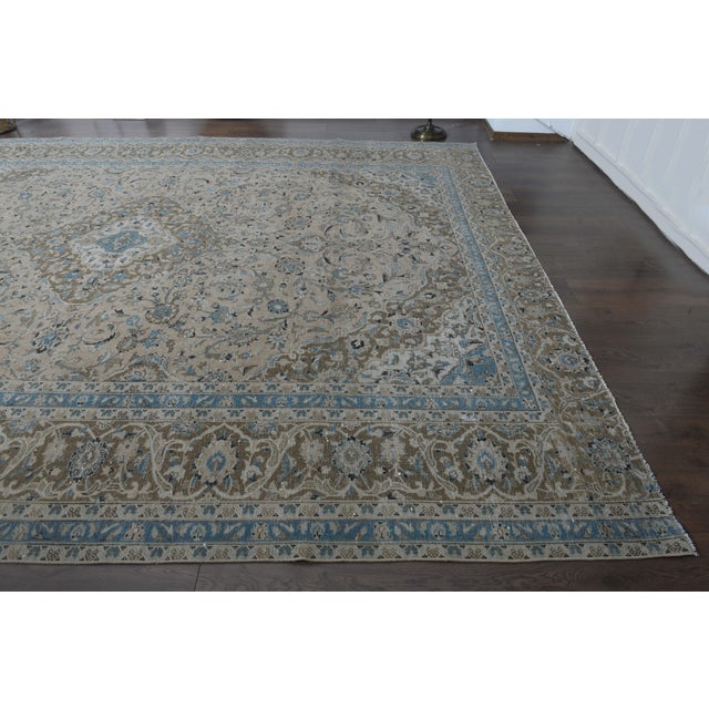 1970s Vintage Persian Handknotted Wool Brown Oversize Area Rug For Sale - Image 4 of 11