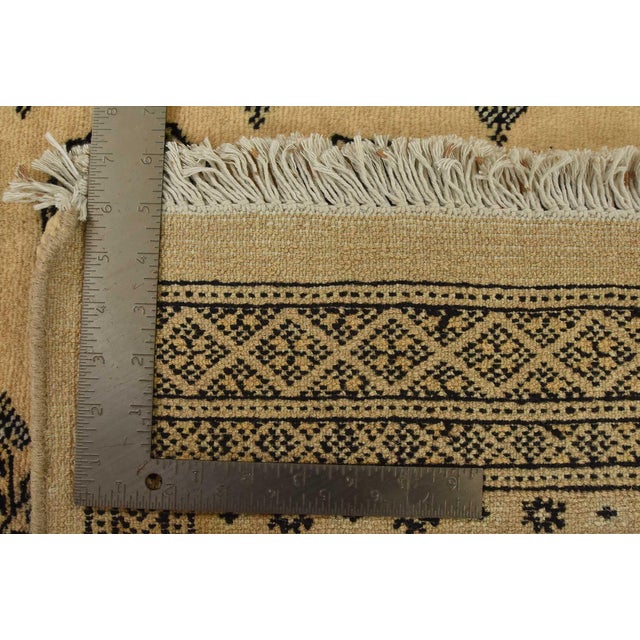 Bokhara Rug 6’3” X 9’2” Beige Wool Tribal Hand-Knotted Oriental Carpet For Sale - Image 12 of 12