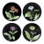 1978 Fitz and Floyd Fleur De Minuit Salad Plates 7.5 Inch Black Floral Vintage - Set of 4 For Sale