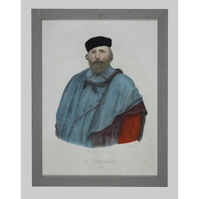 Unknown, Portrait of Giuseppe Garibaldi, Lithograph, 19th Century, Framed For Sale - Image 4 of 4