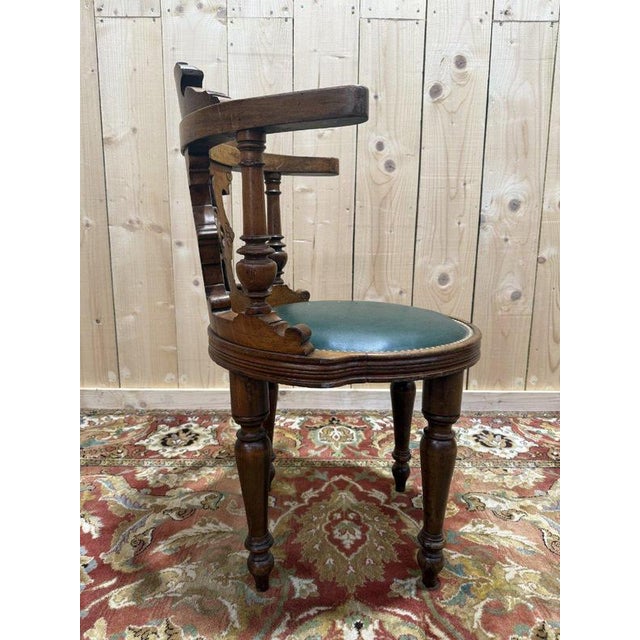 Napoleon III Walnut Office Chair For Sale - Image 5 of 8