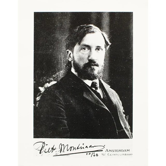 1990s 1991 After Signed Photographic Portrait of Piet Mondrian, Black and White Parisian Print For Sale - Image 5 of 6