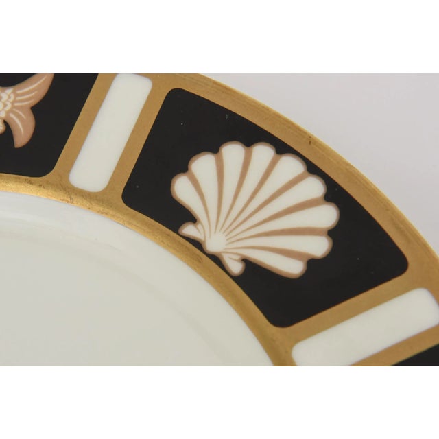 White Vintage Narumi Hallmarked Fish and Shell Bone China Plates Set of 8 For Sale - Image 8 of 10