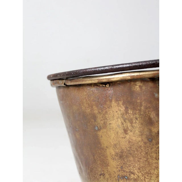 Brass Antique E. Miller Brass Hearth Pot For Sale - Image 8 of 13