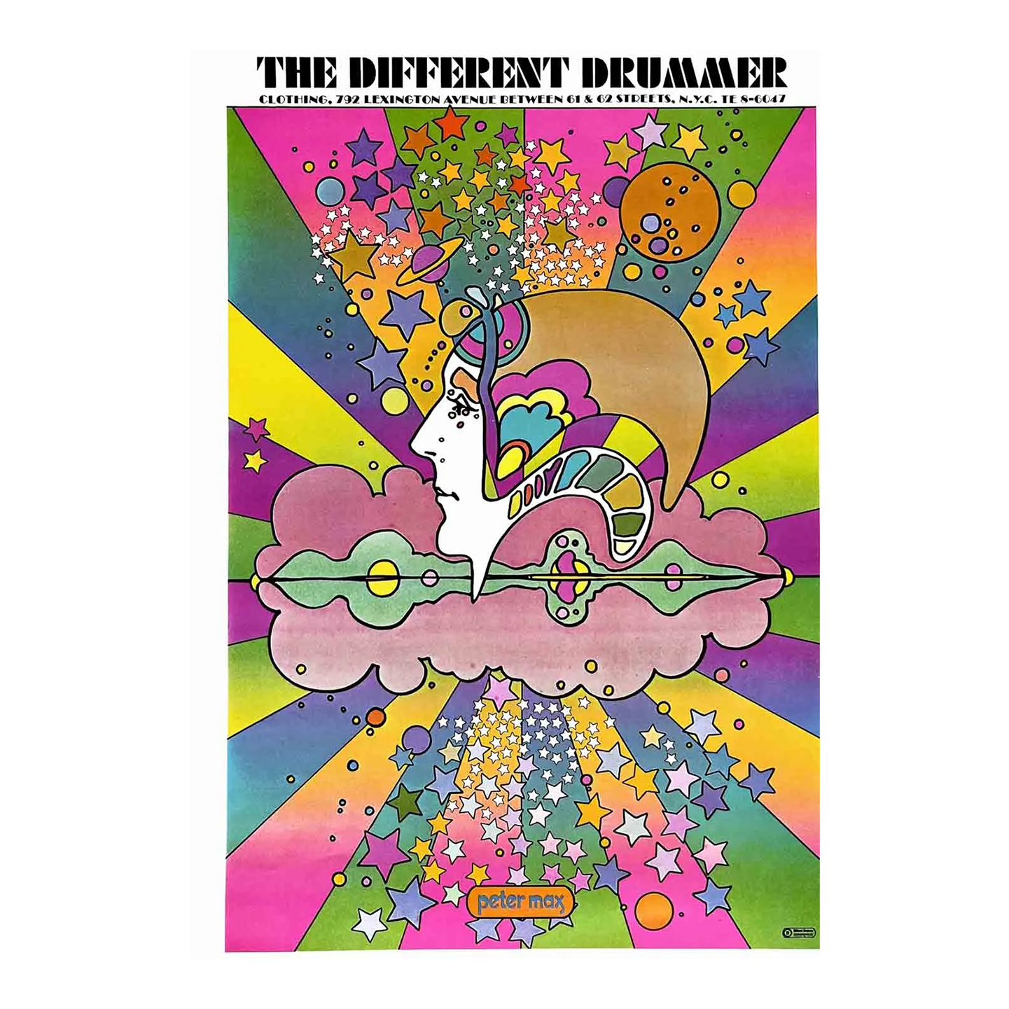 Peter Max Pop Art Poster 2 the Different Drummer1970 | Chairish