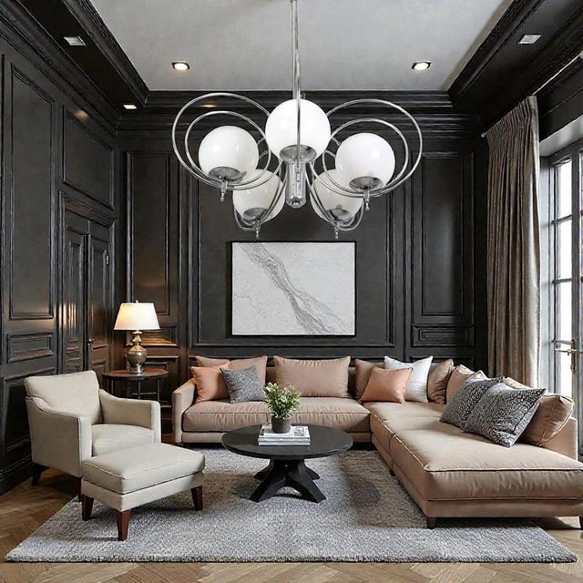 Italian Chrome and Murano Glass Sphere Chandeliers, 1970, Set of 2 For Sale - Image 12 of 15