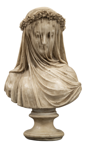 Bust of Veiled Lady in Reconstructed Carrara Marble