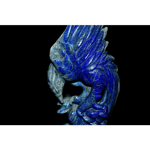 Blue Natural Lapis Eagle Sculpture Genuine Lapis Lazuli For Sale - Image 8 of 13
