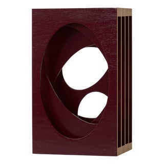 Tall Circle Cube Series 12 Wall Sculpture in Birch Plywood by A Hint of Neon For Sale