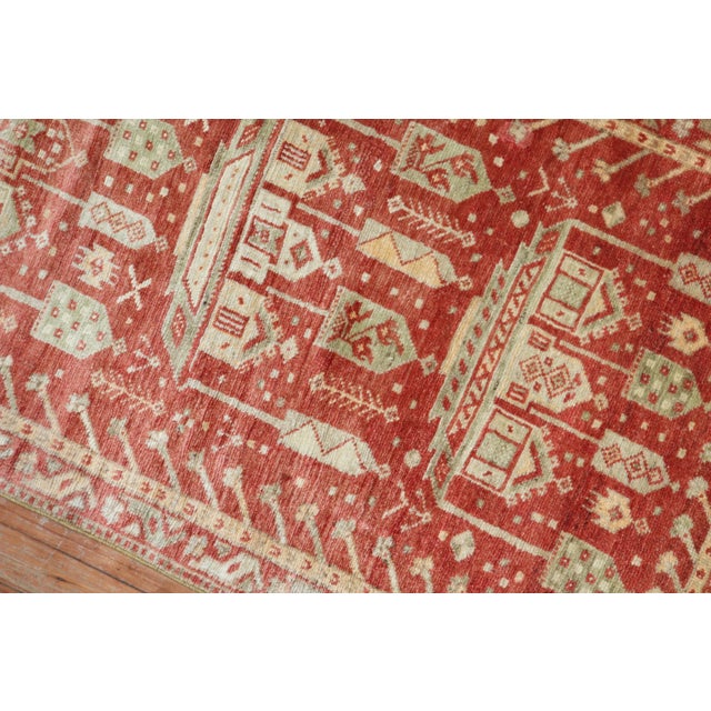 Zabihi Collection Whimsical Red Turkish Fine Narrow Runner For Sale - Image 9 of 12
