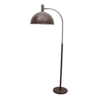 Floor Lamp in Brown and Chrome, 1970s For Sale