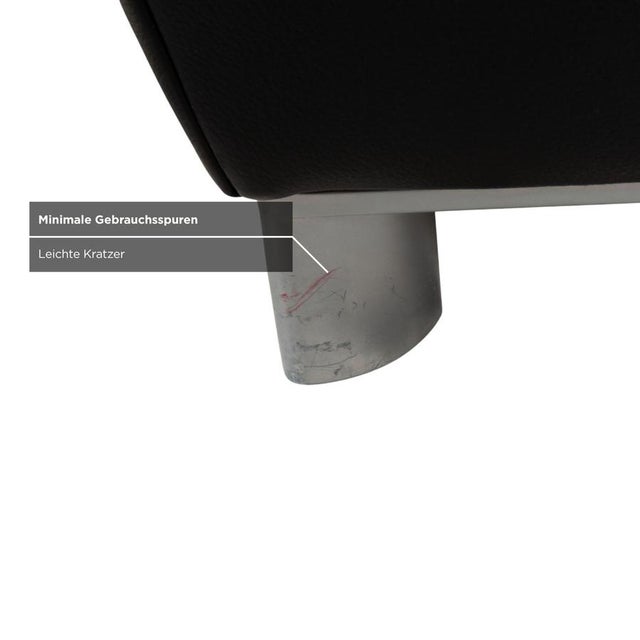 Volare Ottoman in Black Leather from Koinor For Sale - Image 6 of 11