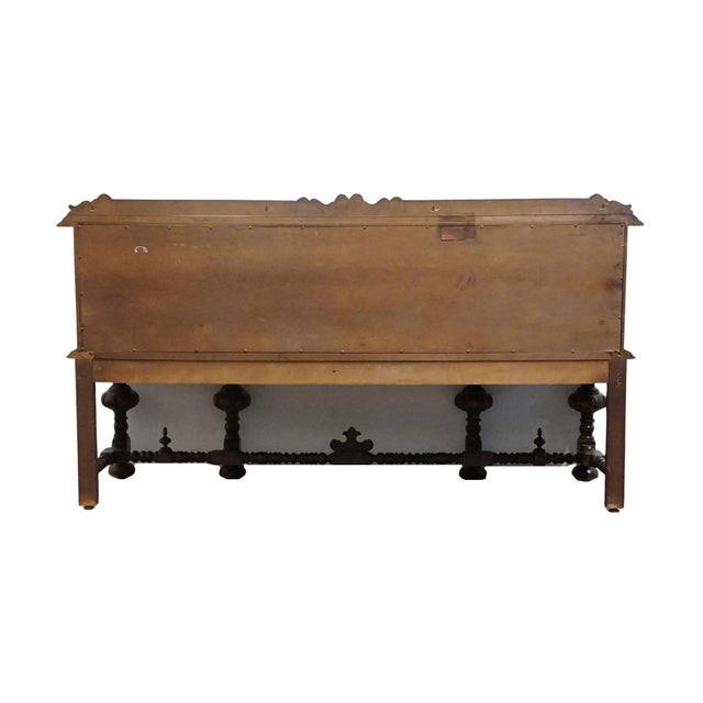 Abernathy Furniture Solid Walnut Gothic Jacobean / English Tudor 71" Sideboard Buffet For Sale - Image 11 of 14