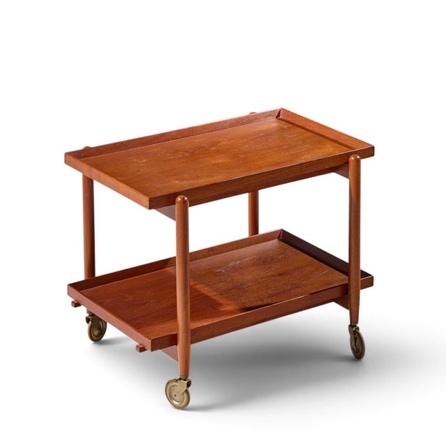 Poul Hundevad for Vamdrup Mid Century Danish Teak Expanding Bar Cart For Sale - Image 9 of 10