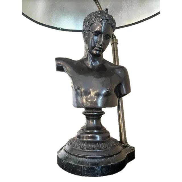 Mid 20th Century Bronze Bust Table Lamp For Sale - Image 5 of 9