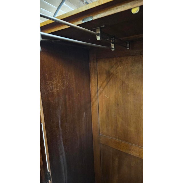 Wood Art Deco Tallboy Gentleman's Wardrobe, 1930s For Sale - Image 7 of 10