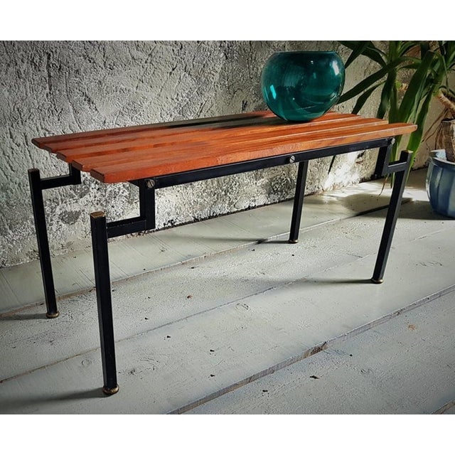 Metal Danish Teak Bench, 1960s For Sale - Image 7 of 18