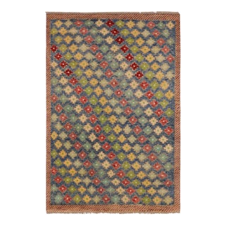 Modern Balochi Blue/Red Wool Rug - 4'2''x6'1'' For Sale
