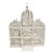 1960s Architectural White Decorative Birdcage With Domed Pavilion Silhouette For Sale