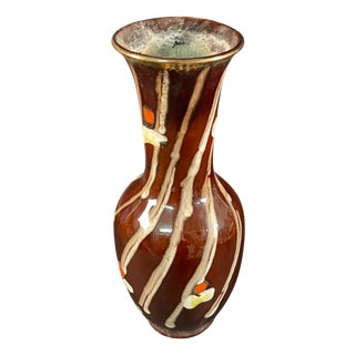 Hand-Painted Ceramic Vase, 1950s For Sale