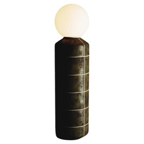 Navazi Medium Floor Lamp in Scorched Coal Ceramic and Frosted Glass by Svitanok For Sale - Image 10 of 10