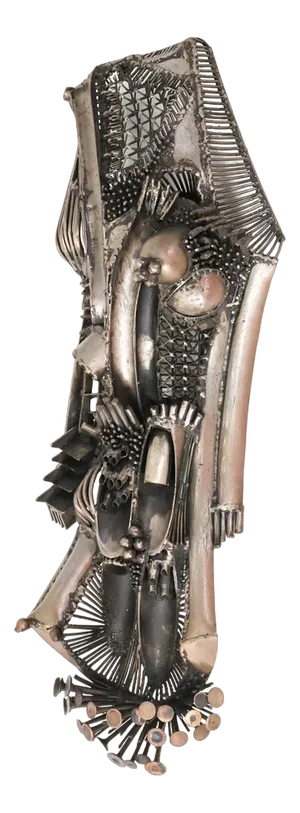 Brutalist Patinated Metal Abstract Sculpture by Frans De Boer Lichtveld, 1964