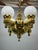 Vintage Czech Art Deco Brass and Opaline Glass Globe Pendant Light, 1920s For Sale - Image 12 of 15