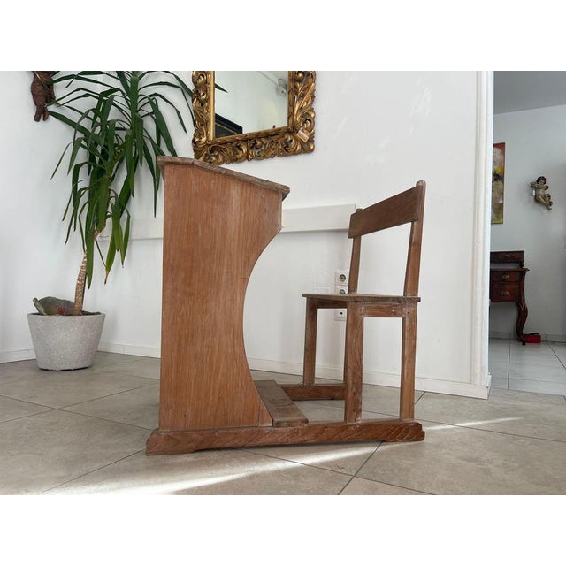 Wood Children's School Bench in Pine For Sale - Image 7 of 8