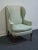 Baker Furniture Company Baker Furniture Traditional Style Sea Foam Green Upholstered Accent Wingback Arm Chair For Sale - Image 4 of 10