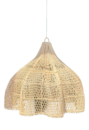 Rattan Tulip Pendant Light, 1980s