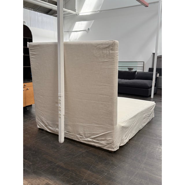 2010s Queen Size Restoration Hardware Linen Headboard For Sale - Image 5 of 12