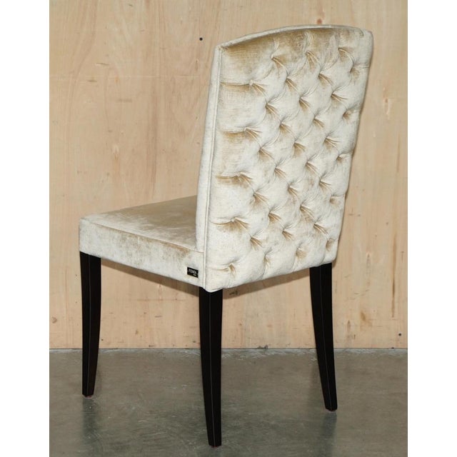 Chesterfield Dining Chairs in Tufted Velvet Upholstery from Fendi Casa, Set of 4 For Sale - Image 14 of 18