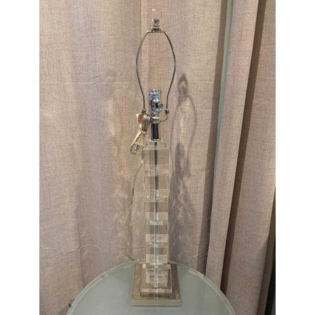 Beautiful and very heavy table lamp. It reflects gorgeously when lit