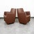 High quality chocolate brown leather lounge chair set by N. Eilersen. Extremely comfortable and unique set. This piece is...