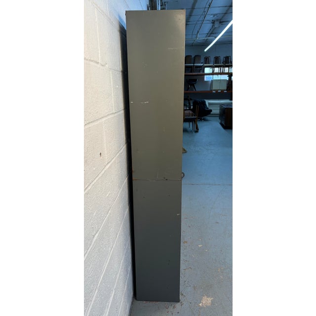 Industrial Mid 20th Century Industrial Stackable Metal Cabinet With Sliding Glass Doors For Sale - Image 3 of 18