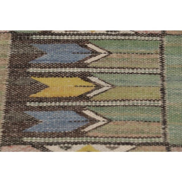 Rug & Kilim Signed Antique Marta Maas Swedish Textile, Scandinavian Geometric - Rug & Kilim For Sale - Image 4 of 7