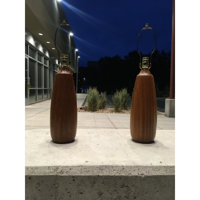 Danish Teak Table Lamps Gordon Martz for Marshall Studios - a Pair For Sale - Image 10 of 13