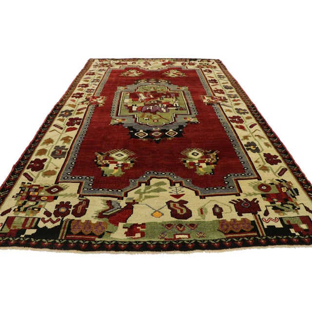 Vintage Turkish Oushak Rug, 05'06 X 08'11 For Sale - Image 4 of 10