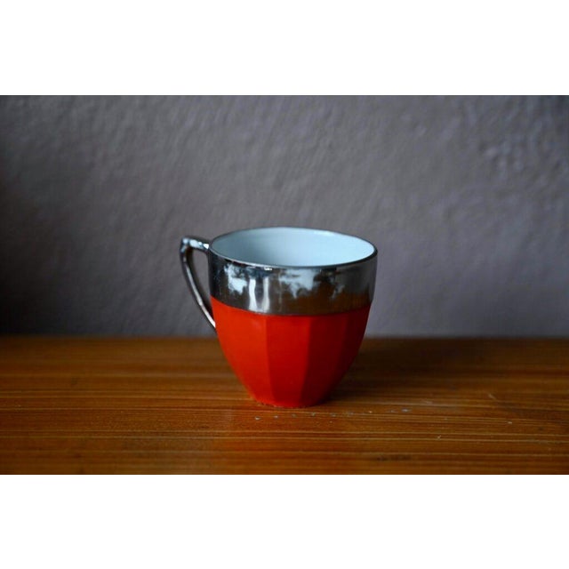 Red and Silver Coffee Service, 1930s, Set of 14 For Sale - Image 4 of 18