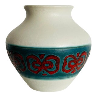 Mid Century Modern German Ceramic Matte Finish Bulbous Vase For Sale
