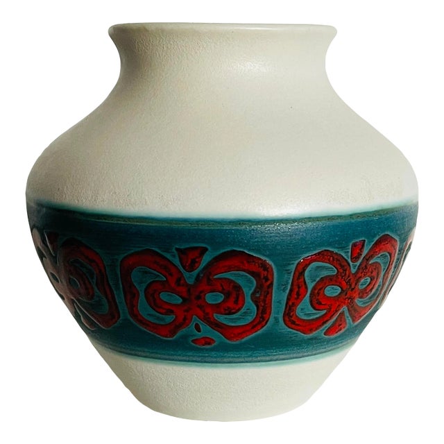 Mid Century Modern German Ceramic Matte Finish Bulbous Vase For Sale
